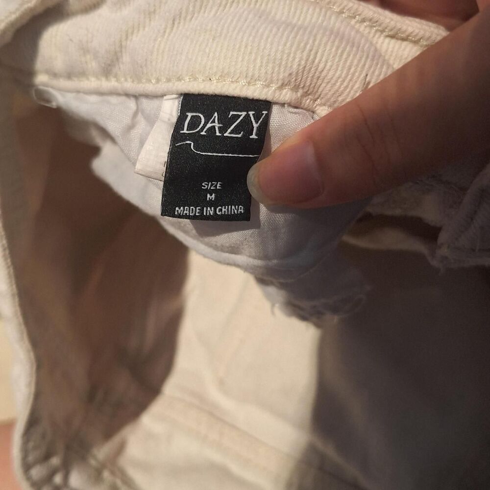 Dazy Women's Cream and Pink Trousers